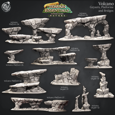 Volcano Terrain - Geysers and Platforms